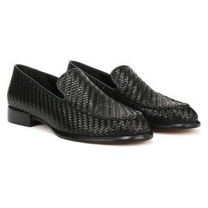 WORN ONCE Vince Black Leather Woven Naomi Loafers EU 35.5 US 5.5